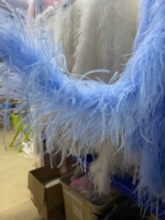 4 -Слитель мелкого синего плюс плотная полоса волос страуса