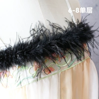 Черный 6-8 однослойные страусильные волосы