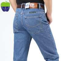 Chính hãng Của Apple Jeans Mùa Xuân và Mùa Thu Dày Cao Eo Người Đàn Ông Lỏng Lẻo của Trung Quần Cotton Miễn Phí Hot Daddy Mỏng quần vải nam