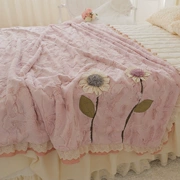 Hàn Quốc mua sắm thời trang da cỏ chăn ấm đôi chăn nap xe giải trí với chăn màu hồng sang trọng - Ném / Chăn