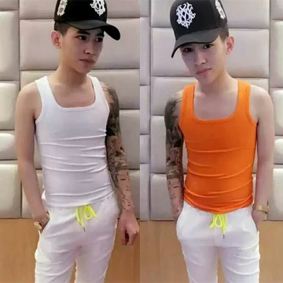 Hàn Quốc phiên bản của mùa hè cotton mỏng đáy vest nam triều chặt chẽ thanh niên nam từ thể thao màu rắn thể dục mồ hôi vest áo thun ba lỗ Lót