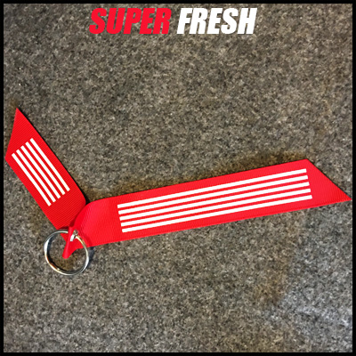 Red StripeCola Tide play alpha MA1 flight Jacket Cufflinks Arm badge trousers Accessories Ribbon Chaopai Key buckle