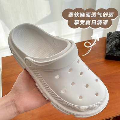 taobao agent Men's trend non-slip slippers platform, beach breathable sandals, Korean style, soft sole