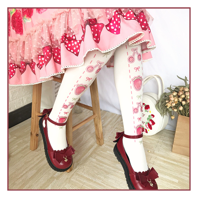 taobao agent Strawberry, autumn socks, velvet swan, tights, Lolita style