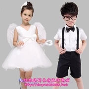Quốc khánh chàng trai và cô gái trang phục thiên thần trình diễn trang phục công chúa cánh pettiskirt trẻ em váy hợp xướng - Trang phục
