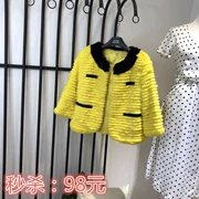 Rex thỏ tóc cắt hoa ngắn của phụ nữ coat nhỏ hương thơm Haining chống mùa lông đặc biệt giải phóng mặt bằng