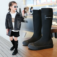 Детские трикотажные эластичные ботинки, высокие сапоги для принцессы, коллекция 2021