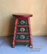 Cổ điển Tây Tạng sơn khuôn mặt tròn băng ghế dự bị mặc quần áo phân ngăn kéo phân new Trung Quốc gỗ rắn đồ nội thất cổ ghế băng ghế dự bị