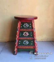 Cổ điển Tây Tạng sơn khuôn mặt tròn băng ghế dự bị mặc quần áo phân ngăn kéo phân new Trung Quốc gỗ rắn đồ nội thất cổ ghế băng ghế dự bị sofa da nhập khẩu