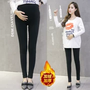 Quần bà bầu mùa thu quần bút chì mùa đông cộng với quần legging nhung Slim mỏng nâng bụng quần chân ấm mang bầu