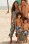 Quần áo trẻ em đích thực tiếp theo Quần áo in hình bé gái Hawaii Quần áo bé trai đi biển dành cho gia đình - Đồ bơi trẻ em thoi trang tre em