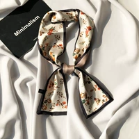 Летнее классическое универсальное украшение, шейный платок, в западном стиле, цветочный принт