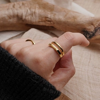 Франция [Дизайнер] Новый минималистский двойной стек с двойным слоком мисс Чу носить кольца простое и универсальное кольцо