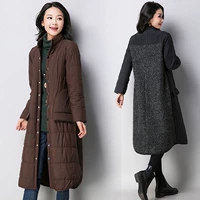Deep 2018 mùa đông mới của phụ nữ mùa thu đông thời trang giản dị áo khoác cotton dài hoang dã 909 - Bông áo phao nữ uniqlo