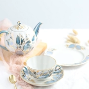 Hương thơm trà mờ Hoàng gia Nga Lomonosov cứng sứ tulip ánh trăng đặt trà chiều trà tách đĩa ấm trà - Trà sứ