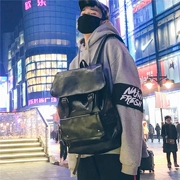 Gangfeng Street đập vai nam túi xách nam phiên bản Hàn Quốc của Harajuku hoang dã công suất lớn túi sinh viên pu mềm da ba lô - Ba lô