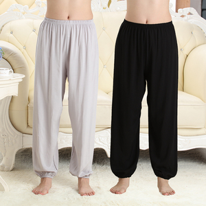 Pajama quần nữ mùa hè bông quần cotton quần quần cotton lỏng quần lụa nhân tạo cotton nam mỏng dành cho người lớn quần muỗi