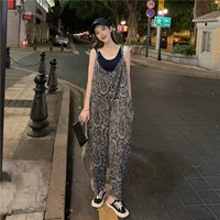 Летняя одежда, геометричные штаны, тонкий комбинезон, набивной шелк, свободный крой