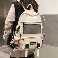 Ранец, сумка через плечо, вместительный и большой трендовый модный рюкзак, в корейском стиле, подходит для студента, для средней школы