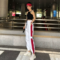 Mới của Hàn Quốc phiên bản của hoang dã retro sang trọng màu rắn băng vest chùm chân quần phù hợp với thời trang hai bộ thủy triều thời trang công sở nữ