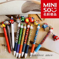 Miniso Famous Marvel Series Stationery Spead Spider -Man Pendant Natural Pen Iron Man