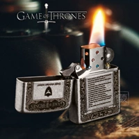 Ветропроницаемая более легкая Zippo Ice and Fire Song Persion Personalty Pertain Gift Retro Pure Copper Firetes