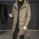 Áo khoác cotton nam dài vừa phải áo khoác mùa đông trùm đầu giản dị dày áo khoác cotton ấm áp Hàn Quốc áo khoác cotton đẹp trai - Bông