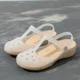Màu trắng y tá lỗ giày nữ mùa hè dày đáy dép phụ nữ mang thai dép nữ chống trượt đi biển giày dép đi làm mềm bệnh viện nhóm mua