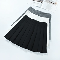Летняя черная цветная юбка в складку, высокая талия, по фигуре, А-силуэт