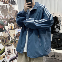 2020新款三槓外套男春秋季韓版潮流男士衣服休閒寬鬆男裝港風夾克