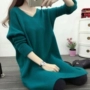 Phụ nữ mang thai áo len nữ mùa thu đông phiên bản Hàn Quốc của áo len cổ chữ V màu 2018 mới mùa thu mới áo khoác bầu