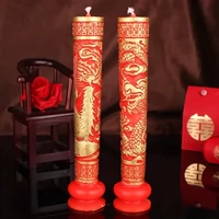 Свадебные продукты красная свеча свеча брак брак заплатил свечу китайский дракон и феникс.