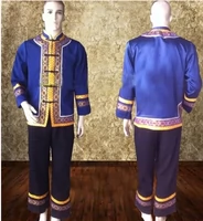 Miao quốc tịch quần áo Tujia Trang phục Zhuang Trang Yao người dân tộc nam nữ trang phục khiêu vũ quần thô nam