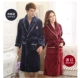 Áo choàng tắm nam mùa xuân và mùa thu đồ ngủ nữ cô dâu đôi áo choàng tắm dài mùa đông đồ ngủ Nhật Bản flannel phong cách Nhật Bản - Night Robe
