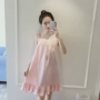 Mùa xuân và mùa hè mỏng cotton nhỏ tươi ngọt dây đeo váy ngủ nữ micro gợi cảm nhỏ bay tay áo lỏng lẻo váy - Đêm đầm váy ngủ lụa cao cấp