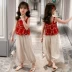 Bộ đồ cho bé gái váy hè 2020 new big kids Phong cách Hàn Quốc phong cách phương Tây chấm bi địu bé gái mùa hè thời trang bộ đồ hai mảnh - Phù hợp với trẻ em Phù hợp với trẻ em