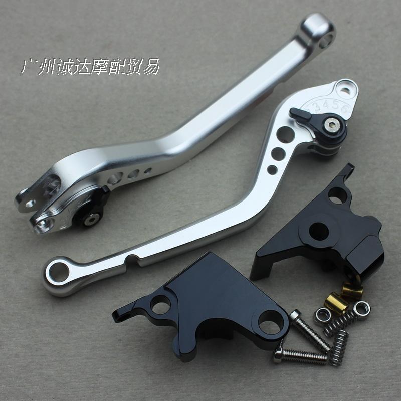 1 Pair Long Handle SilverFor Yamaha motorcycle FZ6 Modified parts FZ8 brake Handlebar FZ1 ox horn CNC Handle pull rod
