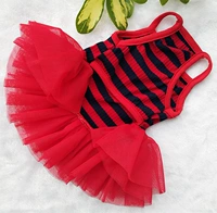 Красная полосатая юбка