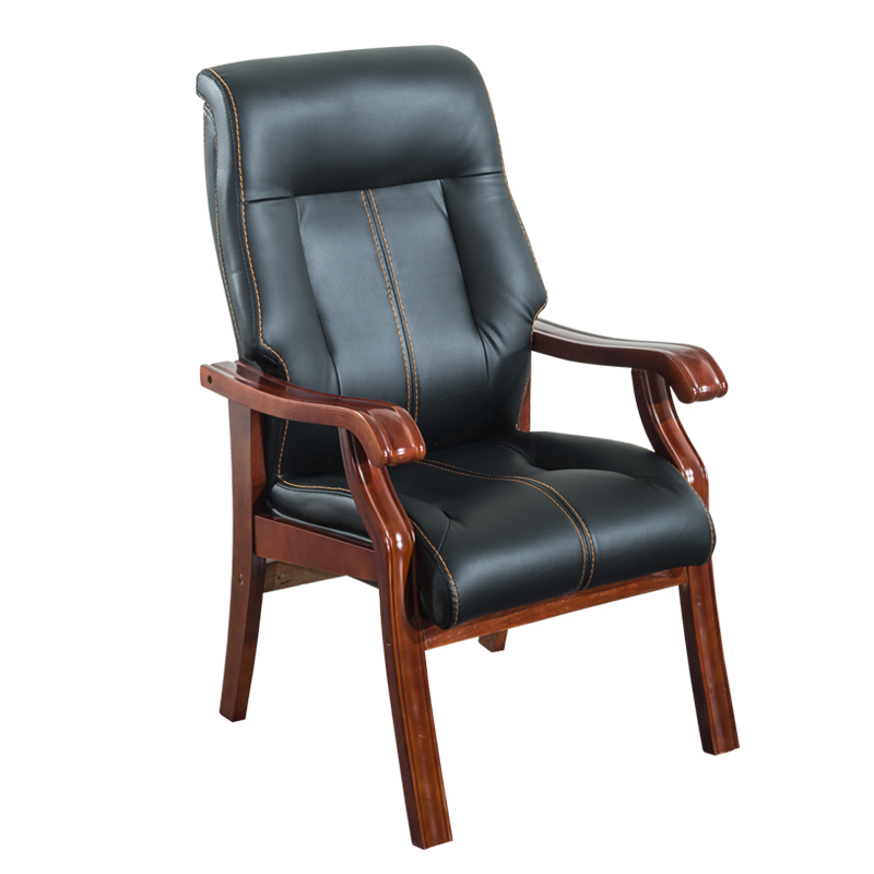 8669 black leather solid wood feet
