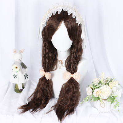taobao agent New product Harajuku Light brown anime cosplay long curly hair wig oblique bangs makeup dance female growth hair