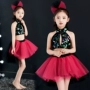 Quần áo trẻ em múa mẫu giáo quần áo biểu diễn quần áo trẻ em nhảy jazz trang phục biểu diễn quần áo trẻ em váy mịn - Trang phục quần áo trẻ em 10 tuổi