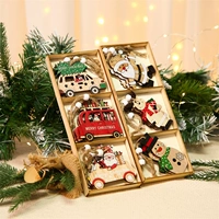 Подарочная коробка, рождественское деревянное украшение, транспорт для пожилых людей, подвеска, 9 шт, новая коллекция