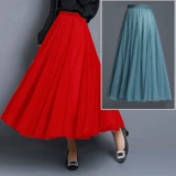 Квадратная танцевальная сеть кожи юбка посреди длинной пышной юбки в юбке Пантра во второй половине дня, пока у вас есть ощущение задержки