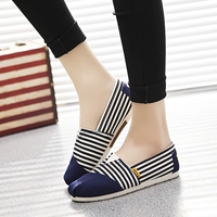 Mùa hè thoáng khí giày lười biếng tuổi Bắc Kinh giày vải nữ Hàn Quốc phiên bản của giày vải phẳng giày thường một bàn đạp trường giày giầy adidas nữ