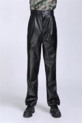 Pew quần của nam giới da u quần da quần mùa đông windproof lạnh xe máy đầu máy kích thước lớn thường quần dày quần
