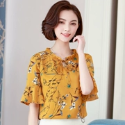 Mẹ mùa hè ngắn tay t-shirt voan áo sơ mi 40-50 tuổi của phụ nữ Hàn Quốc 2018 new 30 người đàn ông trung niên hoang dã áo sơ mi