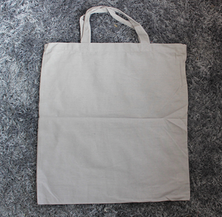 浅灰色外贸日韩空白纯色帆布单肩包女袋棉手绘涂鸦手提包DIY环保购物袋