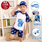 Trẻ em của Bé Chia Áo Tắm Đồ Bơi Bơi Cap Swimsuit Bé Cậu Bé Sinh Viên Kính Bãi Biển Bơi Túi Set