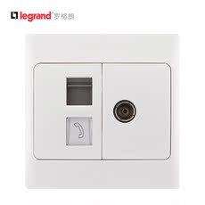 Розетка TV+телефон tcl罗格朗开关插座新美爵象系列牙白电视电话插86型正品专卖