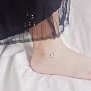 S925 sterling bạc vòng chân nữ retro Trung Quốc phong cách khóa đồng tâm dài cuộc sống khóa chân vòng chân nhẫn thời trang bạn gái món quà may mắn - Vòng chân